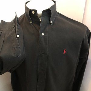 Ralph Lauren Black Button Down Dress Shirt  Large